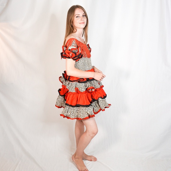 VINTAGE Circus Costume Ruffle Fringe Dress 00 XXS - Picture 3 of 7